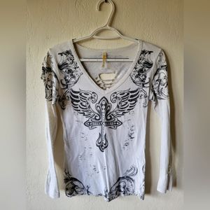 White western style braided shirt